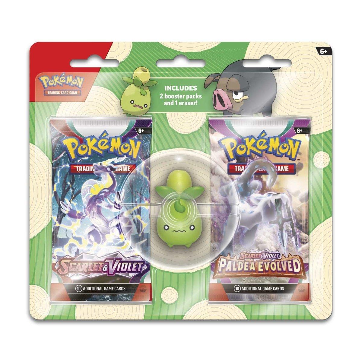 Pokemon 2 Booster Packs and Smoliv Eraser